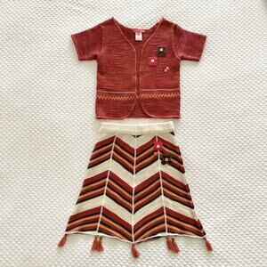 Deux Par Deux Knit Cardigan and Skirt, Size 10Y